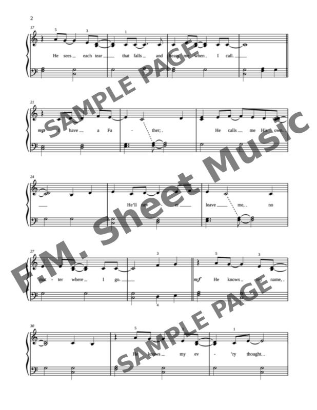 He Knows My Name (Beginners) By Tommy Walker - F.M. Sheet Music - Pop Arrangements by Jennifer ...